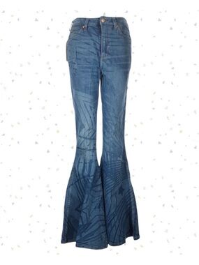 Wrangler x Lainey Wilson Blue Star Jeans Bell Bottom Flare TALL Size 28 x 34 NEW